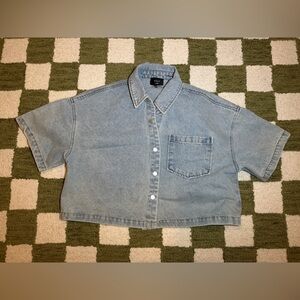 VICI Collared Denim Top